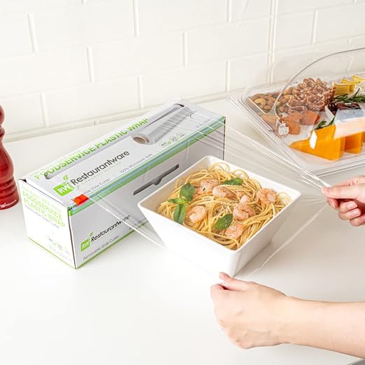 Restaurantware Cling Wrap 2 Roll Of 12" x 2000' Plastic Food Wrap With Slide Cutter, Clear, Micorwavable, Freezer-safe, For Food Prep, Commercial and Home Kitchens