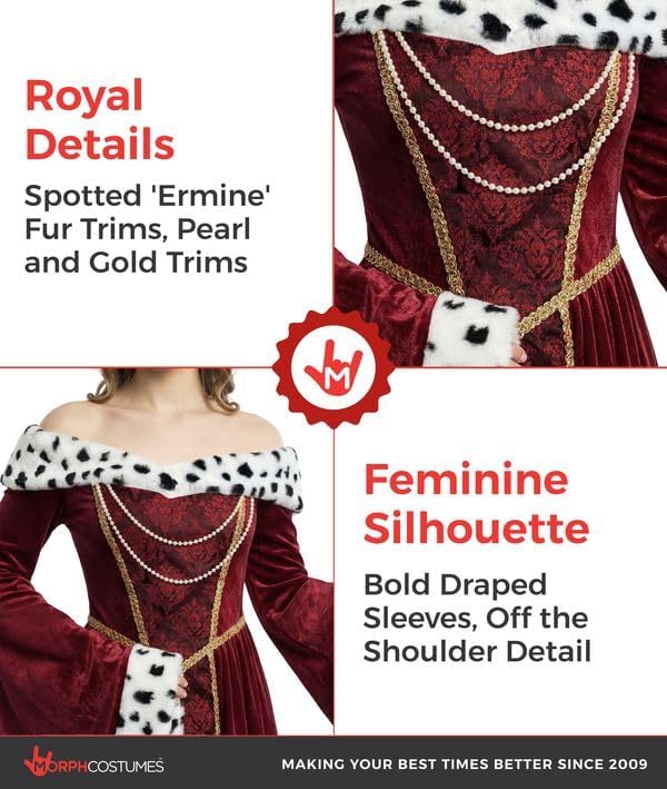 Morph, Royal Queen Dress Costume Women, Halloween Costumes for Women