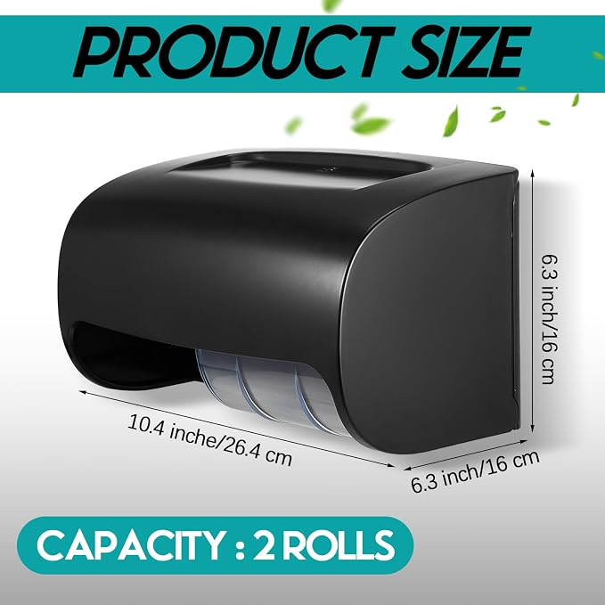 Maxcheck 2 Pcs Commercial Toilet Paper Dispenser Wall Mount Double 2 Roll Locking Toilet Paper Holder Compact Side by Side Design Tissue Papers Dispenser for Bathroom Office Public Spaces
