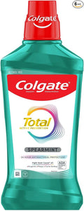 Colgate Total Pro-Shield Alcohol Free Mouthwash, Antibacterial Formula, Spearmint - 500 mL, 16.9 Fluid Ounce (6 Pack)