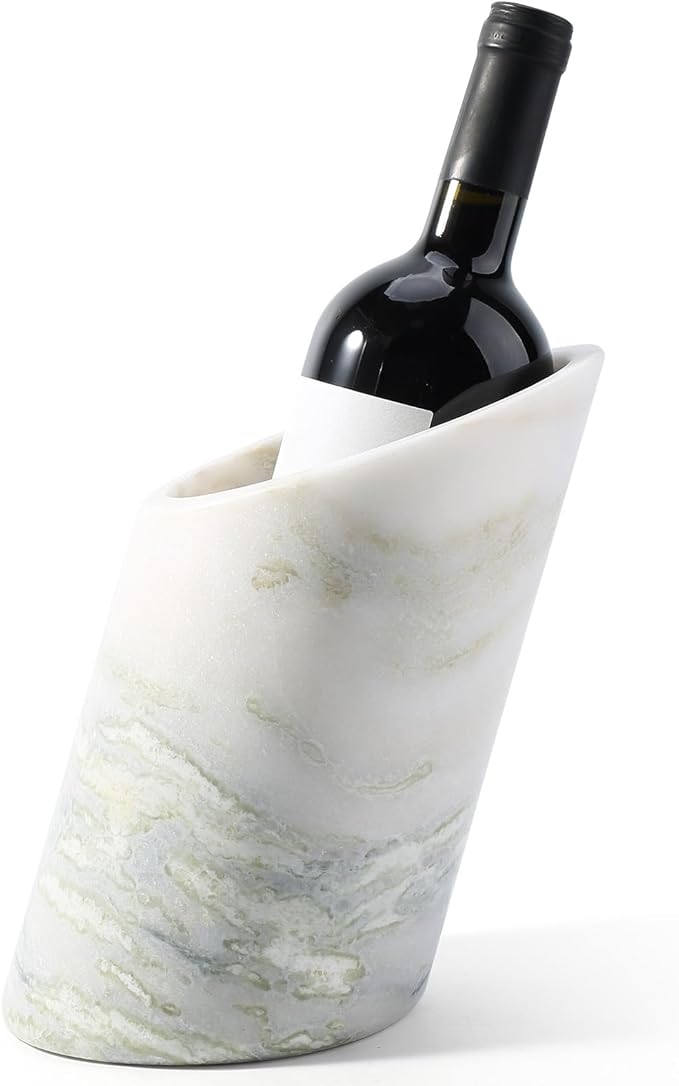 BCS Marble Wine Bottle Chiller - Versatile Wine Chillers for Bottles - Applicable to Kitchen Utensil Holder, That Also Serve as Lamp Shade(Bianco Palomino)