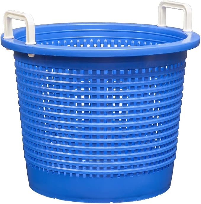 Large, Heavy Duty Fish Baskets, Blue, White Handles, Made in USA