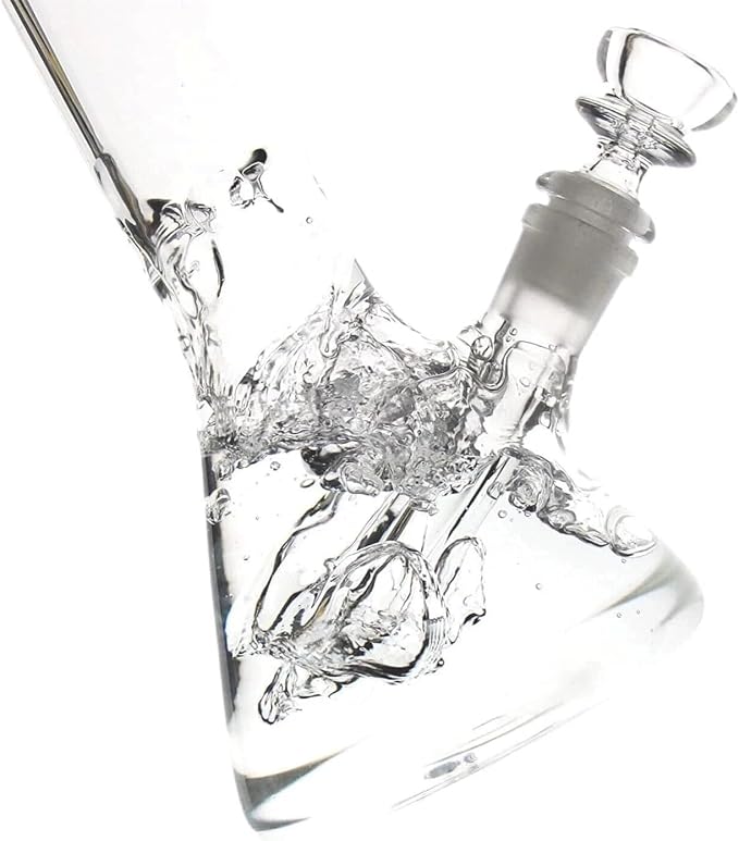 8 inch Heavy Bong Beaker + 14mm Bowl, Water Pipe USA | Glow-in-the-dark version