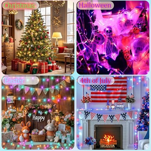 Pooqla 500 LED Color Changing Christmas String Lights with Remote, 164 ft