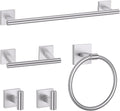 TURS Brushed Nickel 5 Piece Bathroom Hardware Accessories Set, SUS304 Stainless Steel Bath Towel Bar Set, 24 Inch Round Bathroom Accessories Kit Wall Mounted