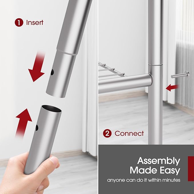 Sakugi Storage Shelves - 4 Tier Shelf Organizer, Heavy Duty Garage Shelving Unit with Leveling Feet, Stable Metal Shelves Organizer for Pantry, Kitchen and Closet, 33.0" W x 12.6" D x 57.2" H, Silver