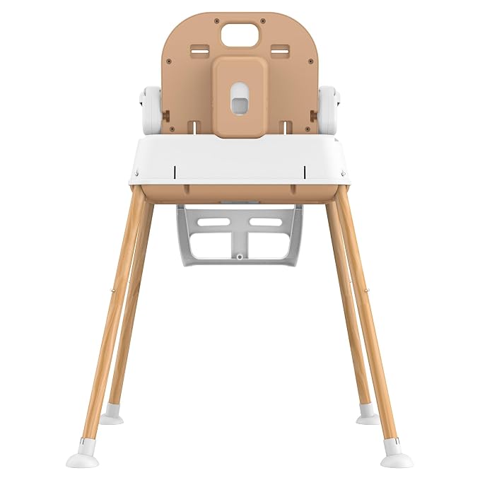 Baby High Chair for Babies and Toddlers, 3-in-1 Convertible Highchair with Built-in Leg Storage, Compact Pack-Away Design, Baby Eating Feeding Chair, Silla De Comer para Bebe, Beige