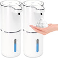 2 Pack Automatic Foaming Soap Dispenser,Touchless Foam Soap Dispenser,12.8oz Rechargeable Wall Mounted Smart for Bathroom and Kitchen Dish Soap,Easy for Toddlers(White)