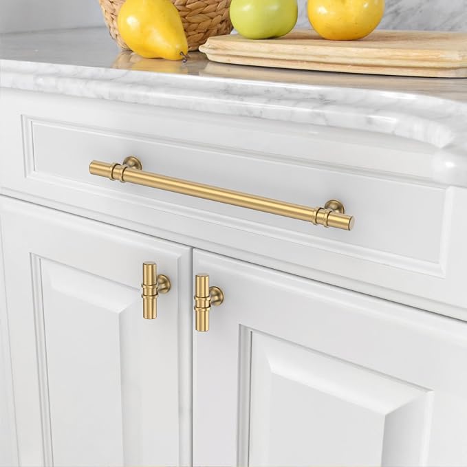 Asidrama 10 Pack 10 Inch(254mm) Champagne Bronze Kitchen Cabinet Handles, Cabinet Pulls Kitchen Cabinet Hardware Cupboard Handles Drawer Pulls
