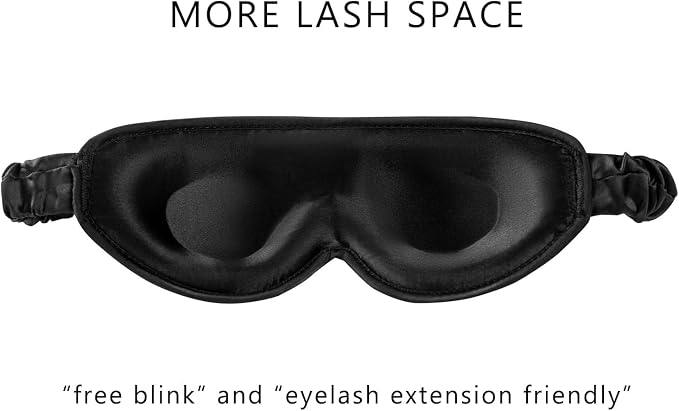 Alaska Bear Silk Contour Sleep Mask with Molded Cups, Luxury Cool 22 Momme,3D Padded Eye Mask for Sleeping with Gift Box