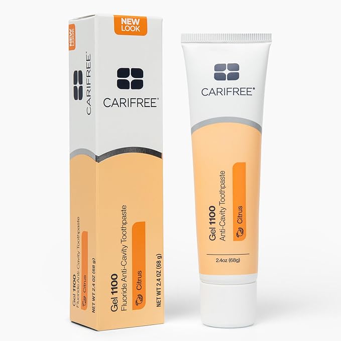 CariFree 1100 Fluoride Toothpaste with Nano Hydroxyapatite, Citrus, 2.4 oz | Anti-cavity pH neutralizing gel; enamel protection & remineralization; dentist recommended for kids & adults.