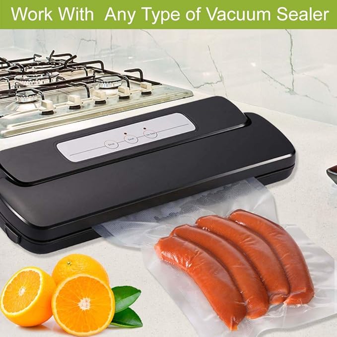 200 Gallon Size 11 x 16 Inch Vacuum Sealer Freezer Storage Machine Bags for Food,Vac Seal a Meal Bags with BPA Free and Heavy Duty Sous Vide Vaccume Seal Safe PreCut Bag
