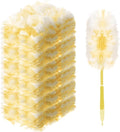 Vesici 300 Pcs Duster Refills Compatible with Swiffer Dusters Bulk Disposable Replacement Thickened with 1 Handle Heavy Duty for Cleaning, Office (Yellow)
