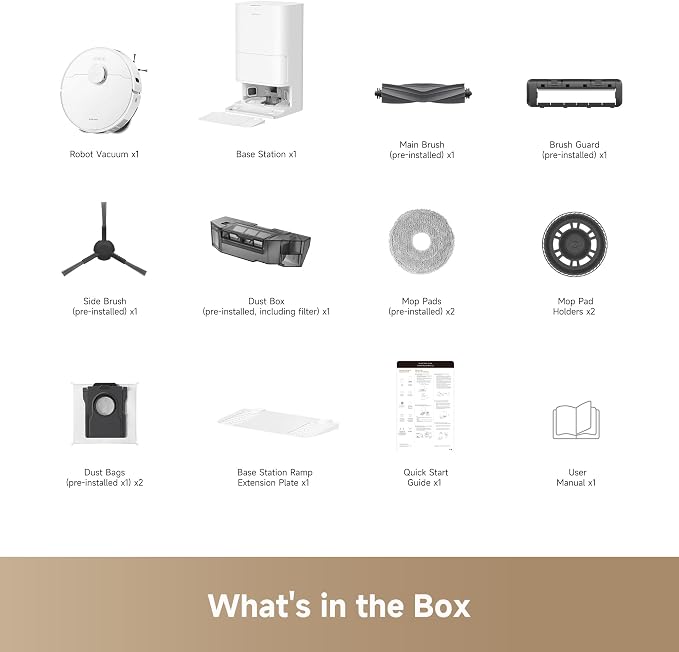 DREAME D30 Ultra CE Robot Vacuum and Mop with Auto Dust Emptying, 25,000Pa Suction, 0.41in Mop Lifting, Multifunctional Base Station, Mop Self-Washing, Smart Obstacle Avoidance, White