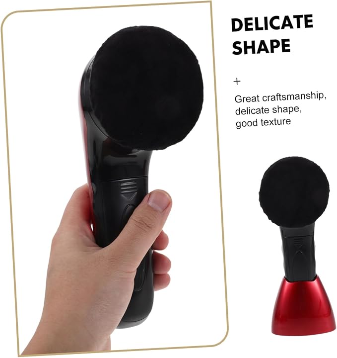 Electric Shoe Polisher Brush Kit Dual Power Replacement Heads | Fiber Sponge Plastic Build, Automatic Polishing and Deep Cleansing, for Office Travel Use, Includes Replacement Brush Heads