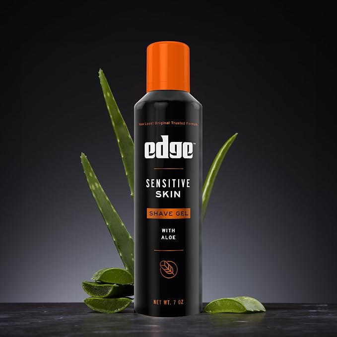 Edge Shaving Gel for Men, Sensitive Skin with Aloe, 6 Pack, Moisturizes, Protects, Soothes, Reduces Skin Irritation