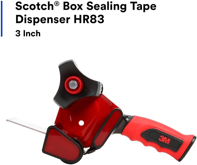 3M Scotch Box Sealing Tape Dispenser HR83, Portable, Hand-Held, High-Impact Plastic, 3 in (Pack of 6)