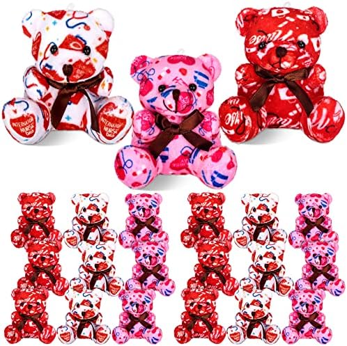 18 Pcs Nurse Week Appreciation Gifts Stuffed Bears Bulk Small Nurses Day Plush Bear 4 Inch Mini Plush Stuffed Animals with Syringe Stethoscope First Aid Kit Pattern for Nurse Graduation Gifts 2026