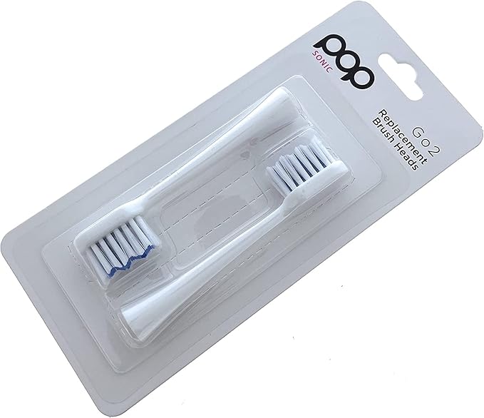 8-Pack Pop Sonic Replacement Toothbrush Heads - Compatiable w/Go Plus - Toothbrush Head w/Super Soft Dupont Tynex Nylon Bristles