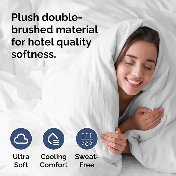 Duvet Cover Oversized King Size Set - Extra Soft Oversized King Duvet Cover 120" x 98" with 2 Pillow Shams for Women, Men, Kids & Teens - Comfy, Cozy, Hotel Luxury with Zipper Closures & Ties (White)