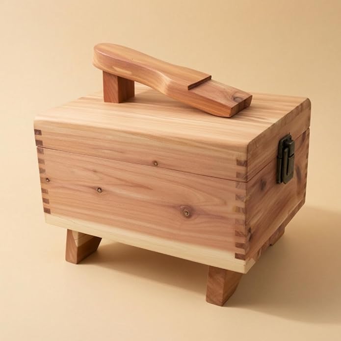 Shoe Polish Shoe Care Box Organizer Storage Carrier With Wooden Build Hinged Lid Latch Closure Elevated Base Portable Handle suitable for travel between rooms office storage home care , style to 1