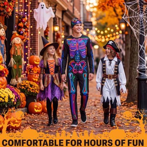 Get Trend Skeleton Halloween Costumes for Men and Women, Dress Up Outfit