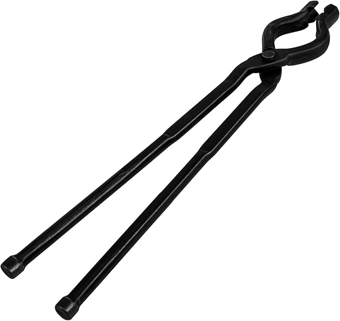 V-Bit Bolt Blacksmith Tongs (22", Black) - Blacksmith Tools and Forging Tools for Beginner & Professional Blacksmithing - Durable Steel, Ergonomic Grip and Versatile