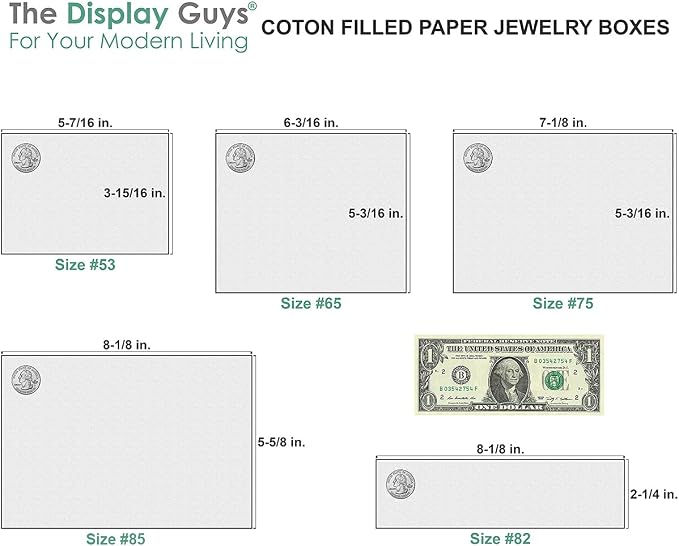 TheDisplayGuys - 100-Pack #34 Cotton Filled Cardboard Paper Jewelry Boxes Gift Case - Matte White (3.9" x 3.9" x 2.0") - for Shipping or Storage