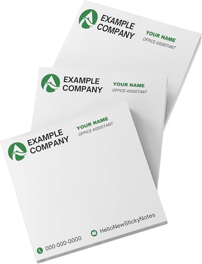 Generic Custom Sticky Notes, Full Color, Pack of 12, 3"" x 3"", 50 Sheets/Pad Post It Note Pads