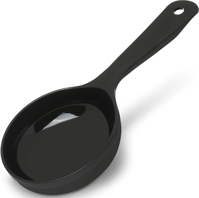 Carlisle FoodService Products 493003 Measure Miser Solid Short Handle Measuring Spoon, 6 Ounces, Black (Pack of 12)