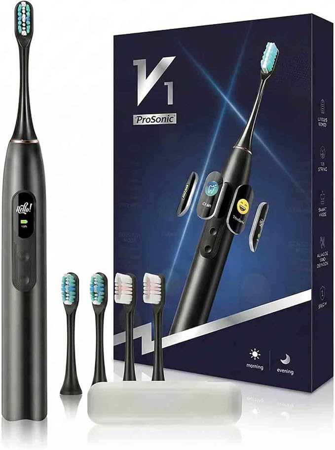 Oryzom Electric Toothbrush - 5 Modes for Personalized Care, Smart Pressure Control to Protect Gums, Rechargeable with Pressure Sensor and Timer, Customizable Intensity Powered Toothbrush