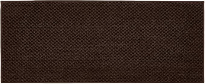 TYUU Bathroom Runner Rug, Long Bath Mat Washable Thin Quick Dry Low Pile Bathroom Runner Rugs 24 x 60 Non Slip, Brown 24"x60"