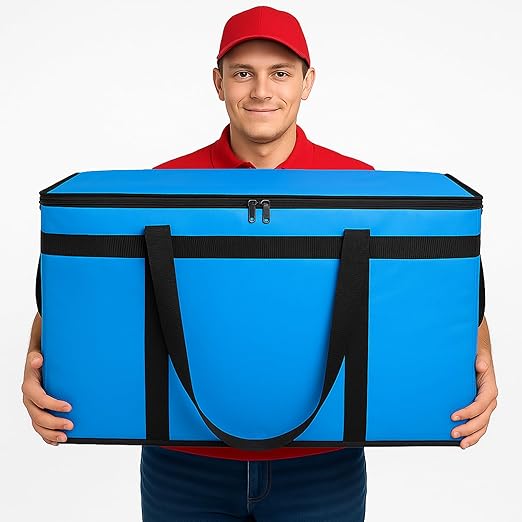 Bodaon Large 3-Pack Insulated Food Delivery Bag with hard bottom, Rideshare Delivery Bag, XXXL Pizza Cooler Bags, Thermal Cold/Hot Styrofoam Carrier for Travel/Shopping/Catering/Car