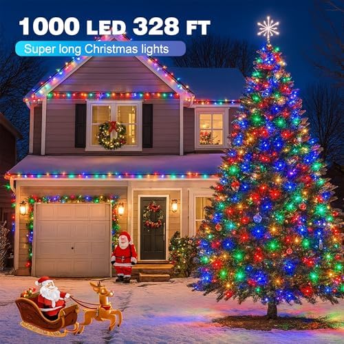 328FT Multicolor Christmas Lights, 1000LED Outdoor Halloween String Lights