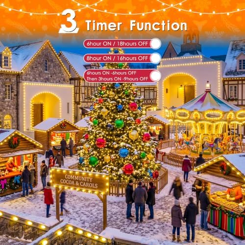 400 LED Christmas Lights Outdoor 131 FT Warm White Remote Plug