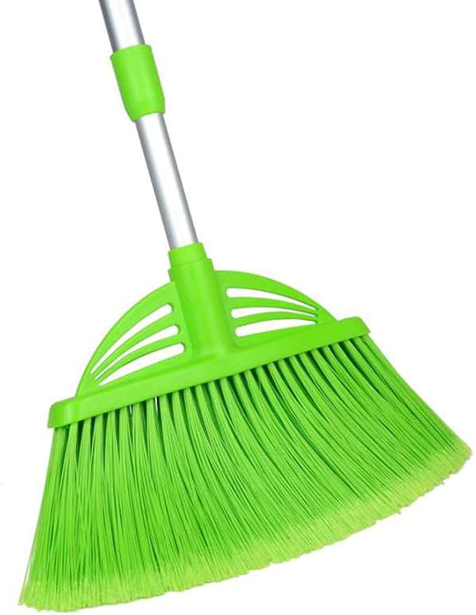 Mini Broom and Dustpan and Telescopic Rod Long Handle Broom, Camping Cleaning Tools, Light Blue and Green