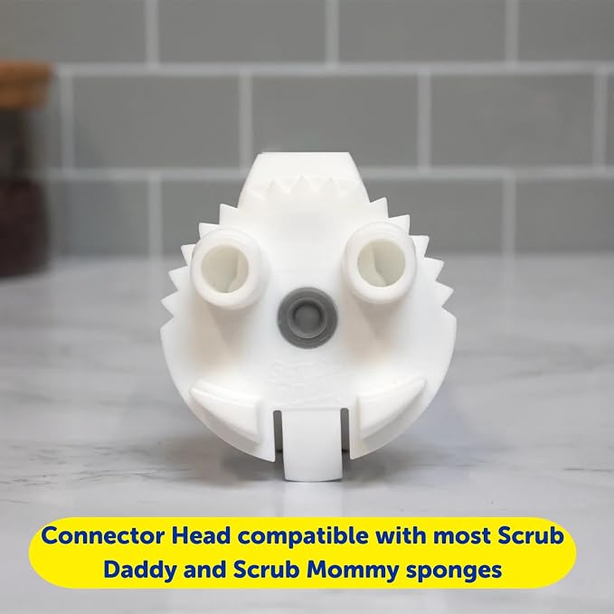 Scrub Daddy Scrub Mommy Dish Wand, Refill Heads, Sponge & Connector Head, Soap Dispensing Dish Brush, Texture Changing Washing Up Sponge, Dual Sided Non Scratch Scourers with Liquid Handle - Pink