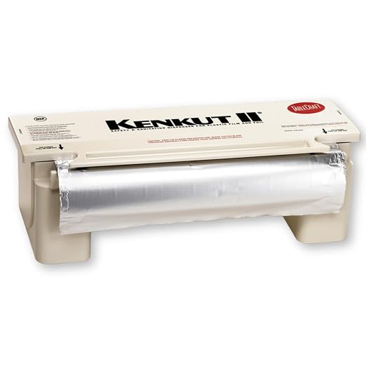 TableCraft KK6 KenKut 24" Film and Foil Dispenser, ABS Construction, Holds 24" Rolls up to 6" Diameter, Anti-Static Bar, Metal Safety Blade, Wall-Mount & Suction-Cup Options, Dishwasher Safe