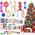 96 Pcs Christmas Tree Ornaments Colorful Candy Ball Ornament