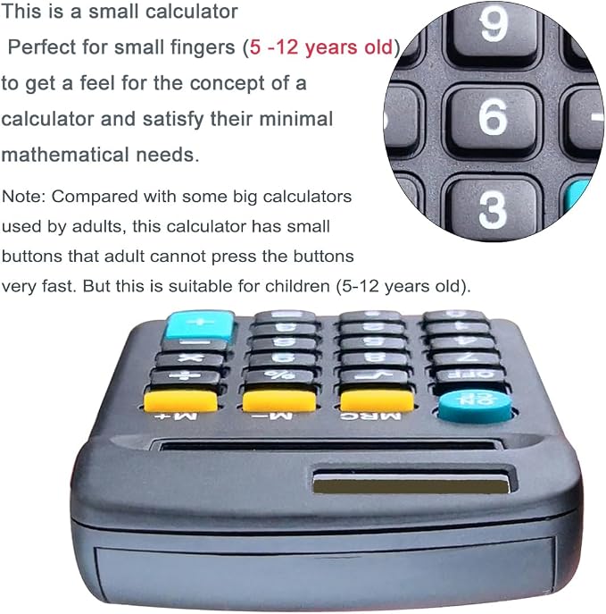 Calculator Small, 4 Function Calculators (Black,Set of 30) | 8 Digit Dual Power Portable Pocket Size Desktop Handheld for Classroom Desktop Home
