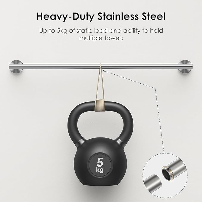 FORIOUS Bathroom Hardware Accessories Set, SUS304 Stainless Steel Towel Bar Set, Modern Towel Racks Holder for Bathroom, Toilet Paper Holder Wall Mounted 4 Pieces(30" Bar, Brushed Nickel)