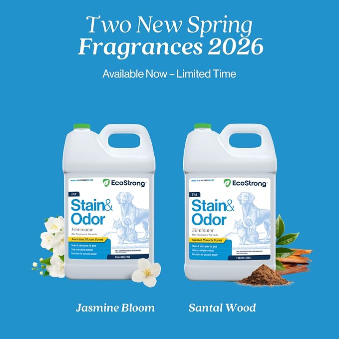 Eco Strong Pet Stain and Odor Remover - Pet Odor Eliminator, Urine Destroyer for Dogs, Pet Urine Enzyme Cleaner | Jasmine Bloom - 128 oz