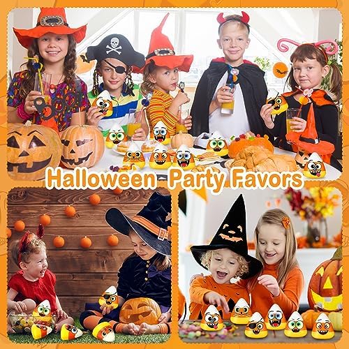 Meooeck 100 Pcs Halloween Party Favors Mini Candy Corn Stress Relief Toys