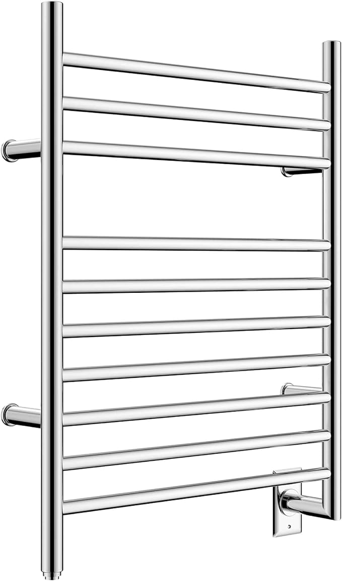 HEATGENE Towel Warmer Wall-Mounted Hardwired Heated Towel Rack Hot Towel Bar Mirror Polish