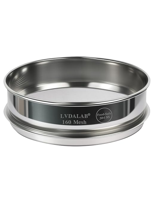 All 304 Stainless Steel 160 Mesh Test Sieve (0.098mm Aperture), 8 Inch/20cm Diameter, Lab Sifter & Fine Filter, Screen for Industrial Material, Food Ingredients & Powder