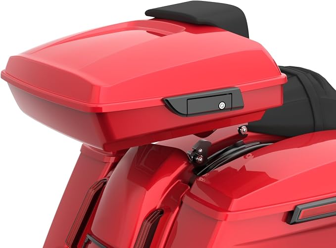 Advanblack Road Glide Tour Trunk Pack Wicked Red Razor Tour Trunk Pack Backrest Pad for '97-'25 Harley Touring Road King Street Glide Electra Glide CVO models