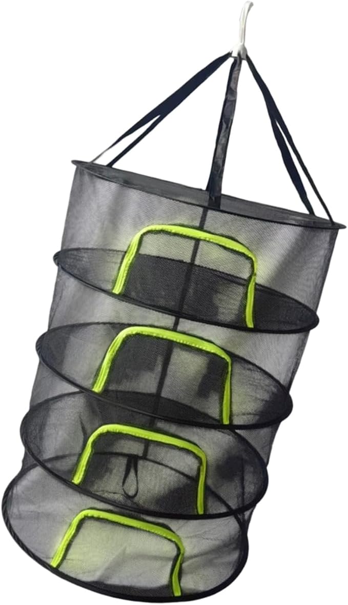 Portable Laundry Drying Rack for Fruits Vegetables Fish and Clothing Compact Foldable Suspended Net Camping Drying Rack