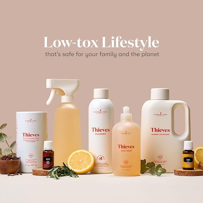 Young Living Thieves Household Cleaner Natural Cleaning Solution, Non-Toxic, A Safely Clean and Healthy Home, Effective for Household Surface - 14.4 fl.oz. - 2 bottles