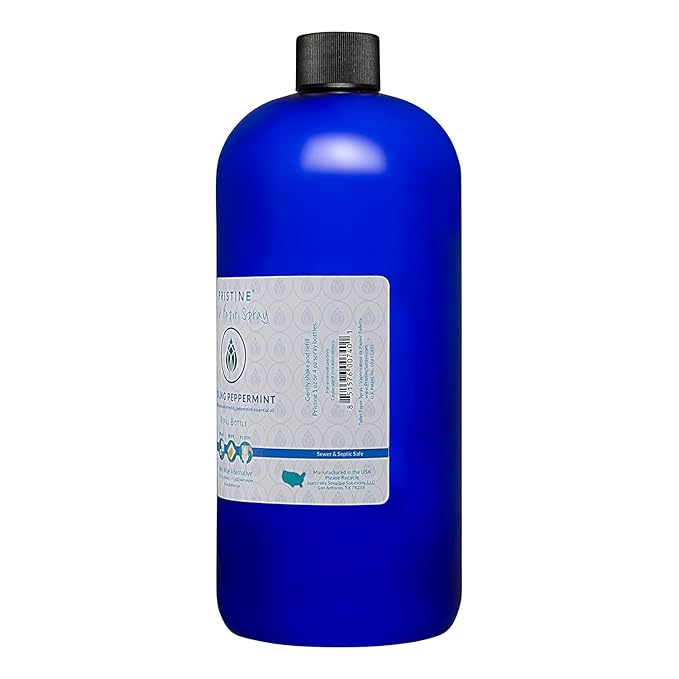 PRISTINE Toilet Paper Spray, As Seen on Shark Tank, Flushable Wipe Alternative, Personal Cleansing Bathroom Spray for Regular Toilet Tissue, Bidet Alternative, Made in USA, Cooling Peppermint, 1oz