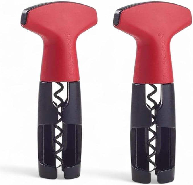 Tupperware Corkscrew in Red Color Pack of 2 Includes Instructions in English